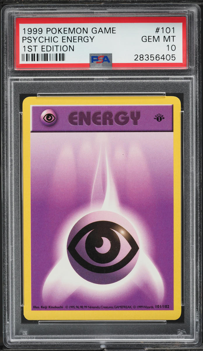 1999 POKEMON BASE SET SHADOWLESS 1ST EDITION PSYCHIC ENERGY #101 PSA 10 GEM MINT