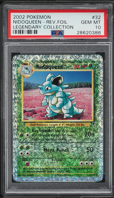 2002 POKEMON LEGENDARY COLLECTION REVERSE HOLO NIDOQUEEN #32 PSA 10 GEM MINT