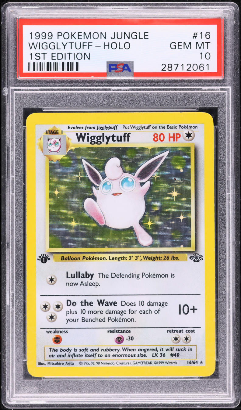1999 POKEMON JUNGLE 1ST EDITION HOLO WIGGLYTUFF #16 PSA 10 GEM MINT