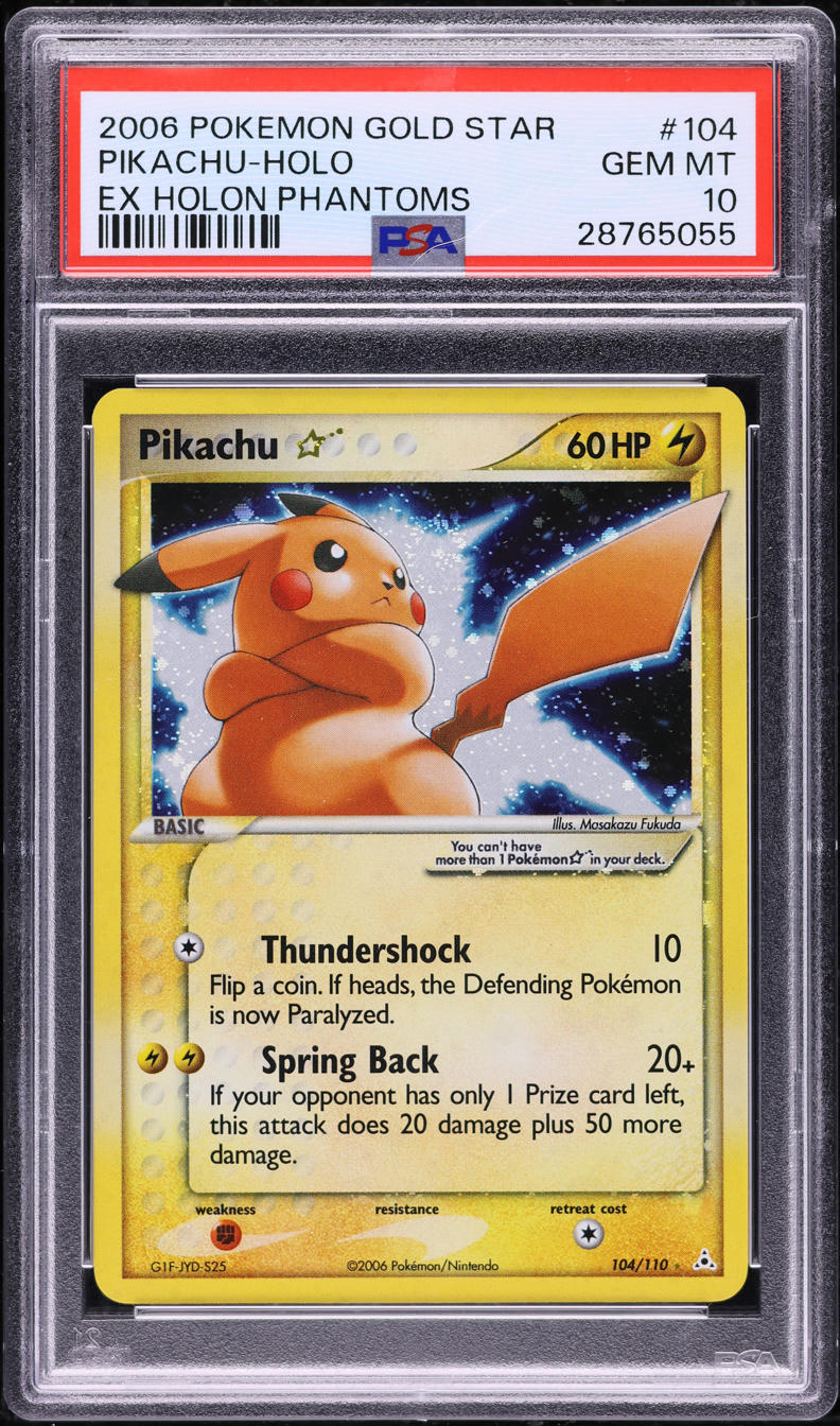 2006 POKEMON EX HOLON PHANTOMS HOLO PIKACHU GOLD STAR #104 PSA 10 GEM MINT