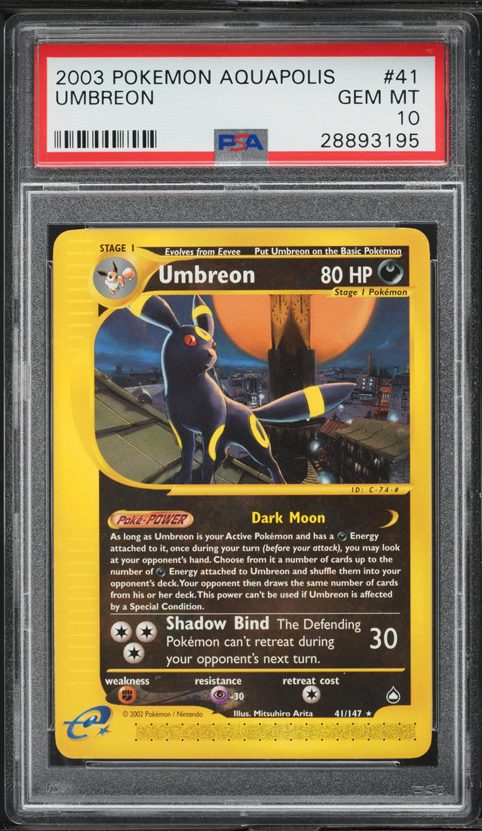 2003 POKEMON AQUAPOLIS UMBREON #41 PSA 10 GEM MINT