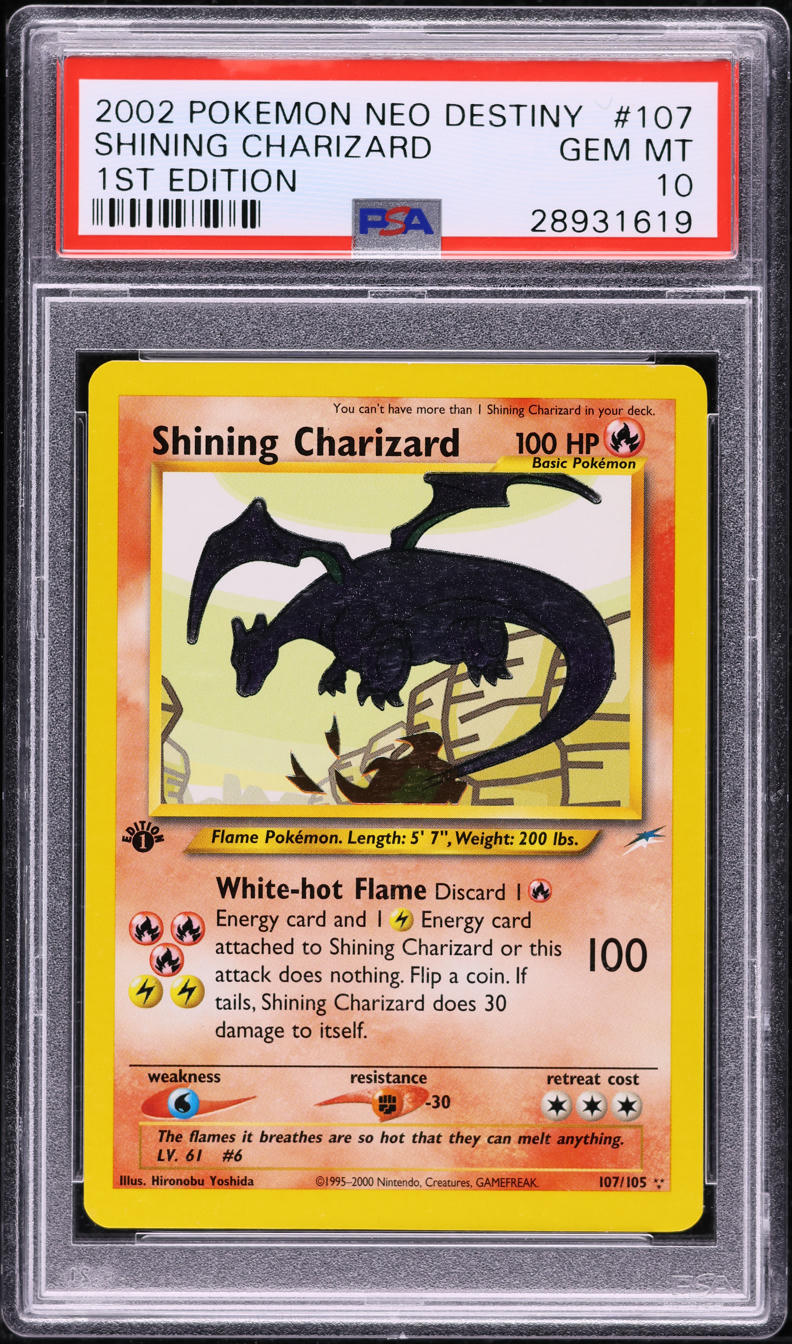 2002 POKEMON NEO DESTINY 1ST EDITION SHINING CHARIZARD #107 PSA 10 GEM MINT