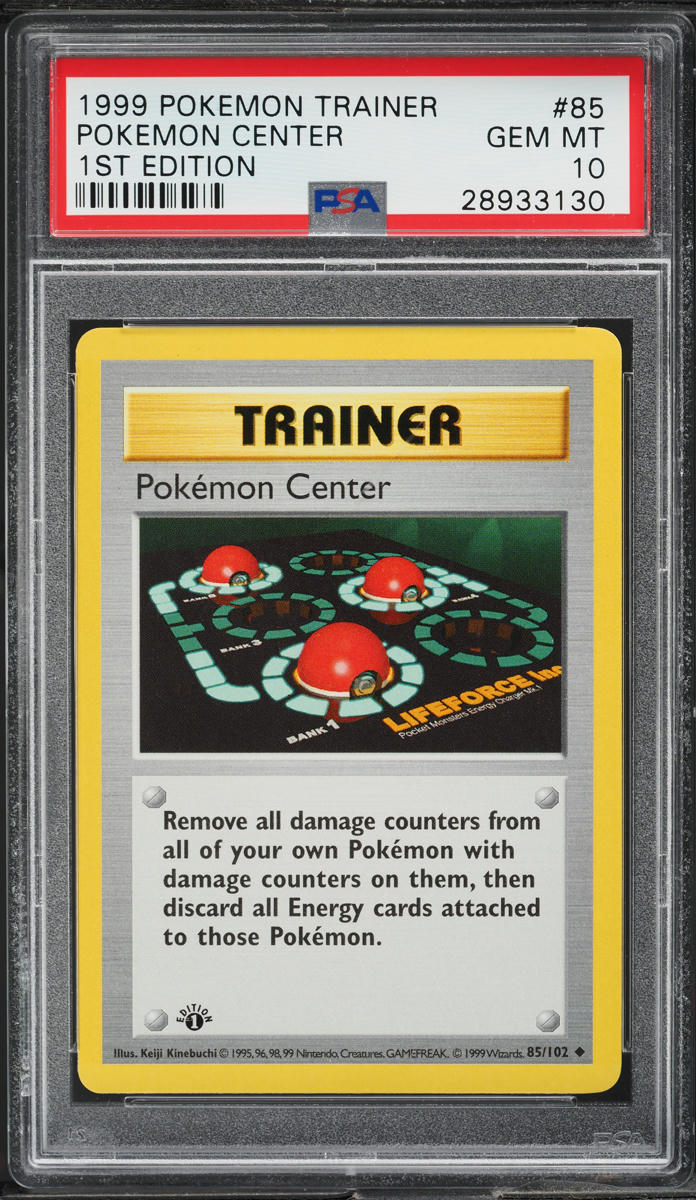 1999 POKEMON BASE SET SHADOWLESS 1ST EDITION POKEMON CENTER #85 PSA 10 GEM MINT