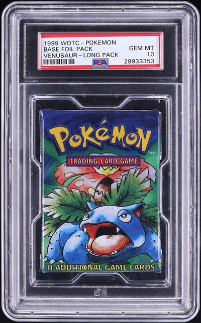 1999 POKEMON BASE SET VENUSAUR LONG BOOSTER PACK PSA 10
