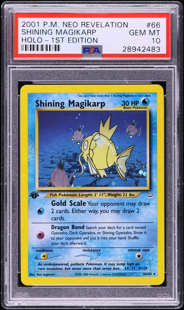 2001 POKEMON NEO REVELATION 1ST EDITION HOLO SHINING MAGIKARP #66 PSA 10