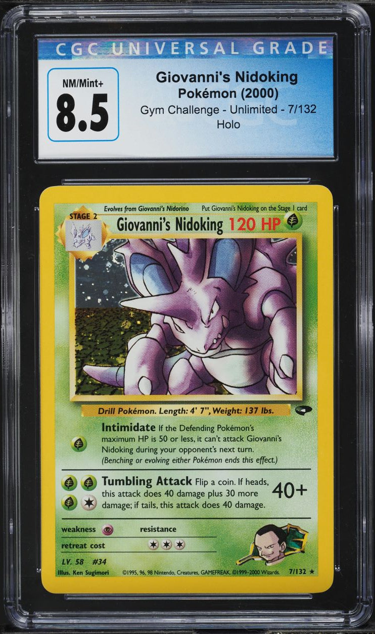 2000 POKEMON GYM CHALLENGE HOLO GIOVANNI'S NIDOKING #7 CGC 8.5 NRMT+