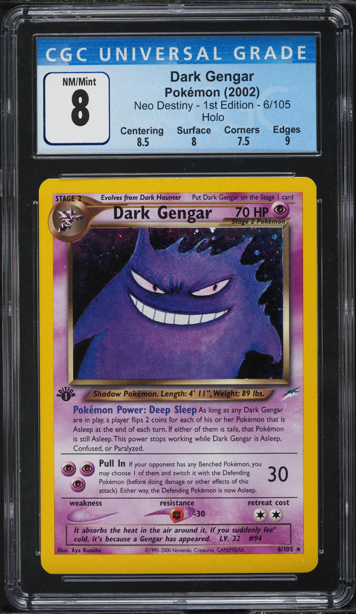 2002 POKEMON NEO DESTINY 1ST EDITION HOLO DARK GENGAR #6 CGC 8 NM-MT