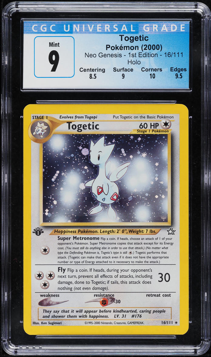 2000 POKÉMON NEO GENESIS - 1ST EDITION HOLO TOGETIC #16 CGC 9 MINT