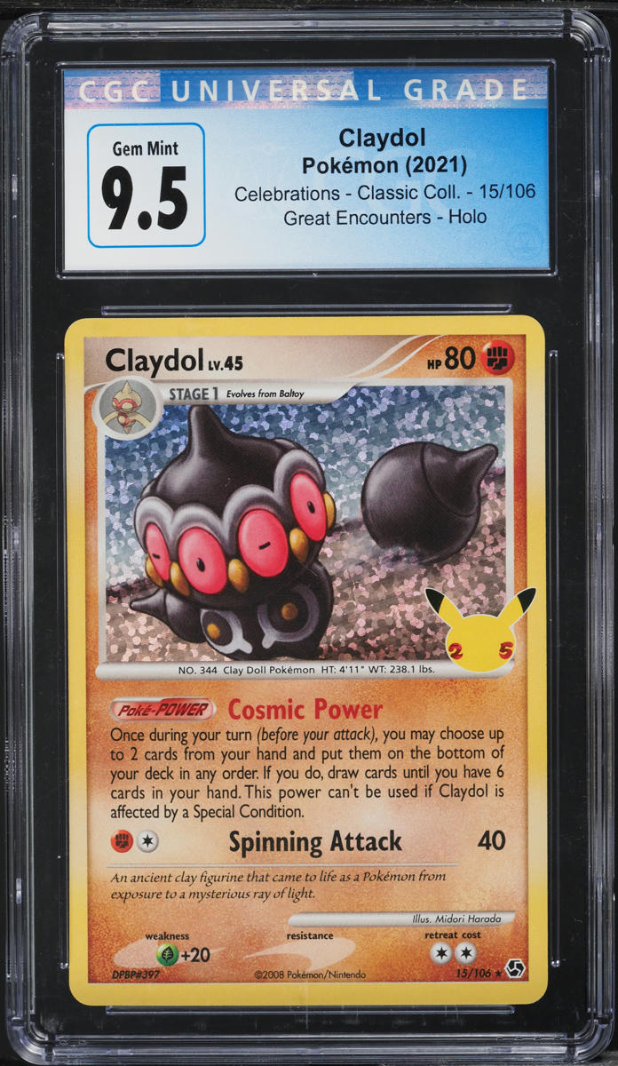 2021 POKEMON SWSH CELEBRATIONS CLASSIC COLLECTION HOLO CLAYDOL CGC 10 GEM MINT