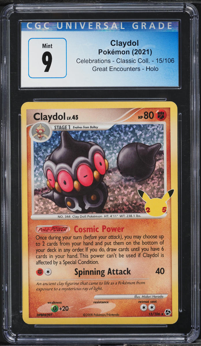 2021 POKEMON SWSH CELEBRATIONS CLASSIC COLLECTION HOLO CLAYDOL CGC 9 MINT