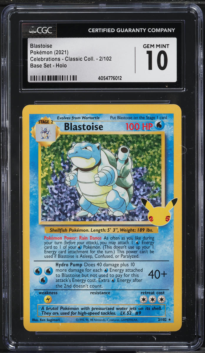 2021 POKEMON SWSH CELEBRATIONS CLASSIC COLLECTION HOLO BLASTOISE #2 CGC 10 GEM