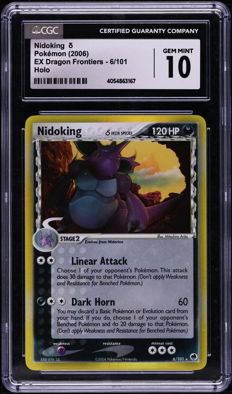 2006 POKEMON EX DRAGON FRONTIERS HOLO NIDOKING #6 CGC 10 GEM MINT