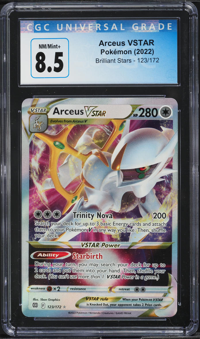 2022 POKEMON BRILLIANT STARS HOLO ARCEUS VSTAR #123 CGC 8.5 NM-MT+