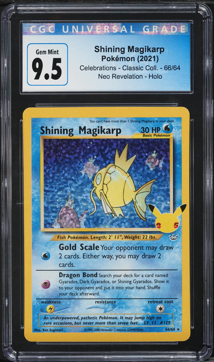 2021 POKEMON SWSH CELEBRATIONS CLASSIC COLLECTION SHINING MAGIKARP #66 CGC 10 GEM MINT