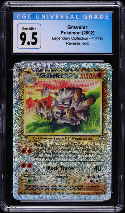 2002 POKEMON LEGENDARY COLLECTION REVERSE HOLO GRAVELER #44 CGC 10