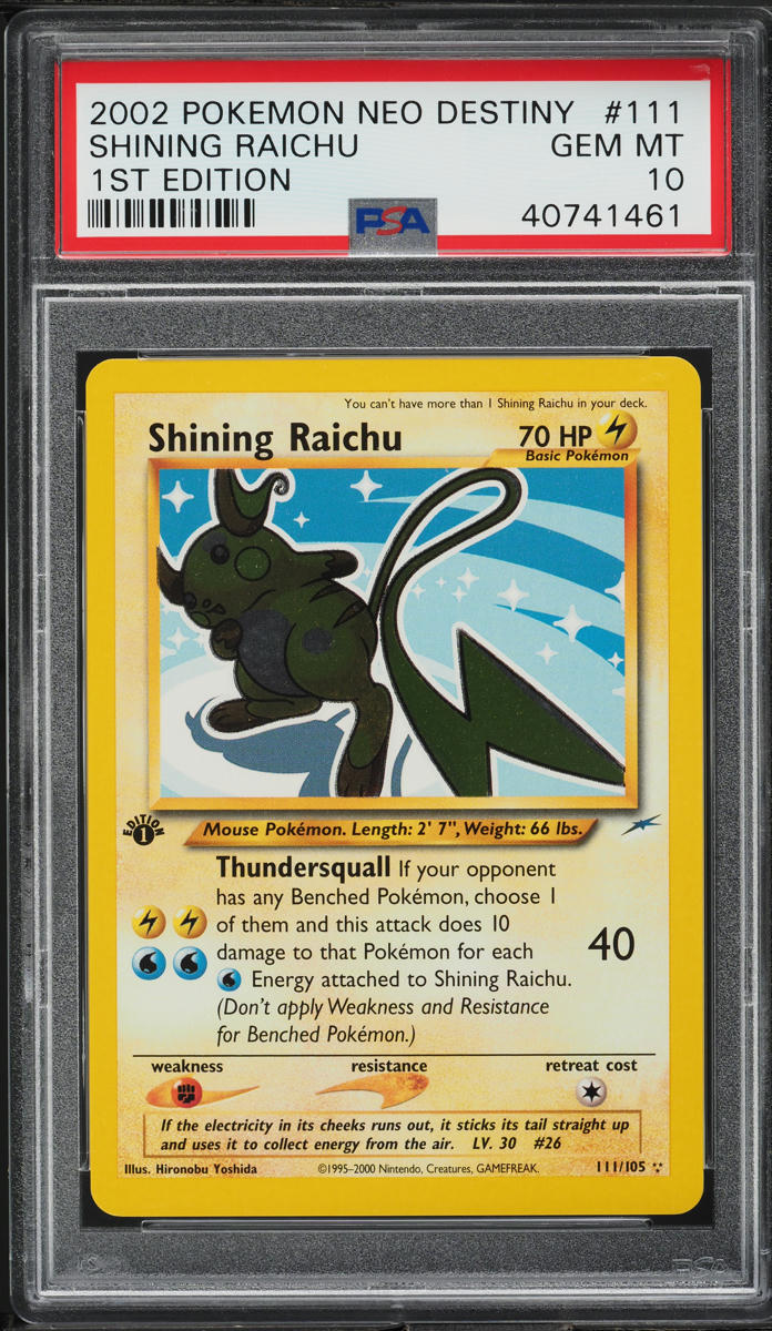 2002 POKEMON NEO DESTINY 1ST EDITION SHINING RAICHU #111 PSA 10 GEM MINT