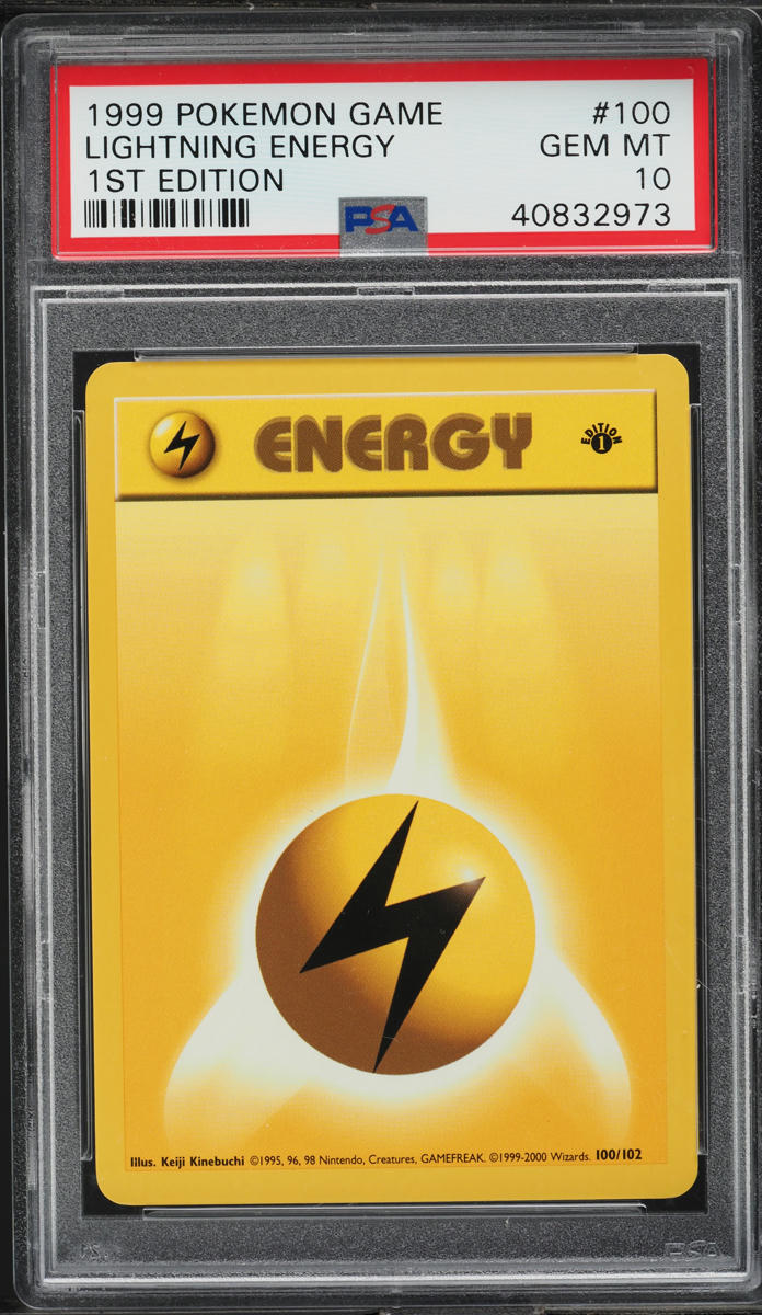 1999 POKEMON BASE SET 1ST EDITION LIGHTNING ENERGY #100 PSA 10 GEM MINT