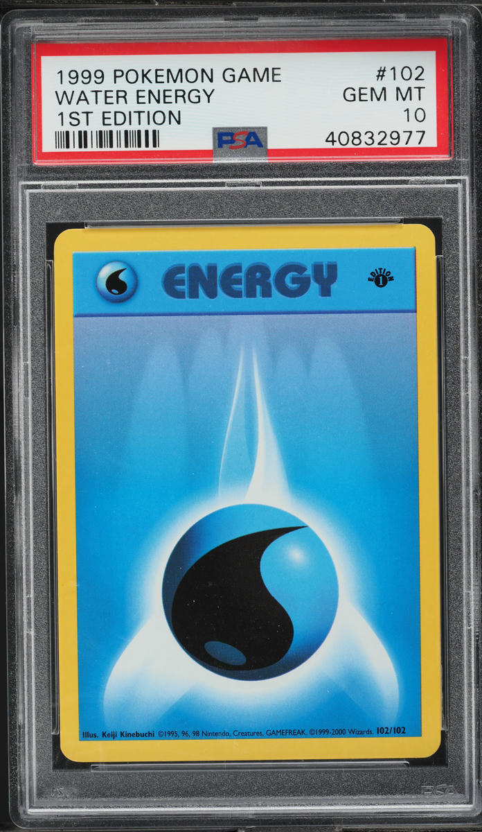 1999 POKEMON BASE SET 1ST EDITION WATER ENERGY #102 PSA 10 GEM MINT