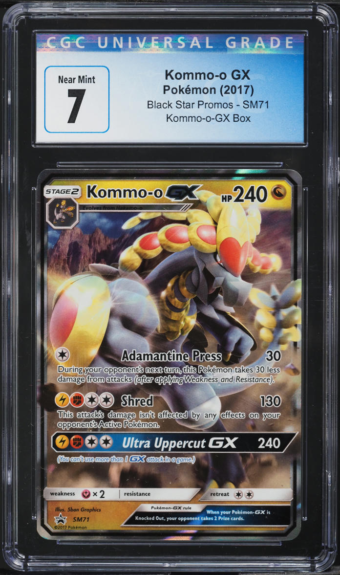2017 POKEMON BLACK STAR PROMOS BOX KOMMO O GX SM71 CGC 7 Lowpopping 2017-pokemon-black-star-promos-box-kommo-o-gx-sm71-cgc-7-lowpopping