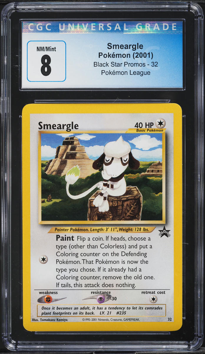 2001 POKEMON LEAGUE BLACK STAR PROMO SMEARGLE #32 CGC 8 NM-MT