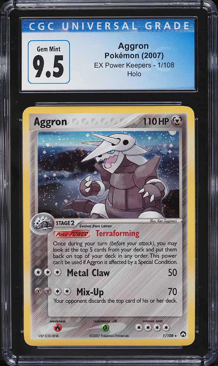 2007 POKEMON EX POWER KEEPERS HOLO AGGRON #1 CGC 9.5 GEM MINT