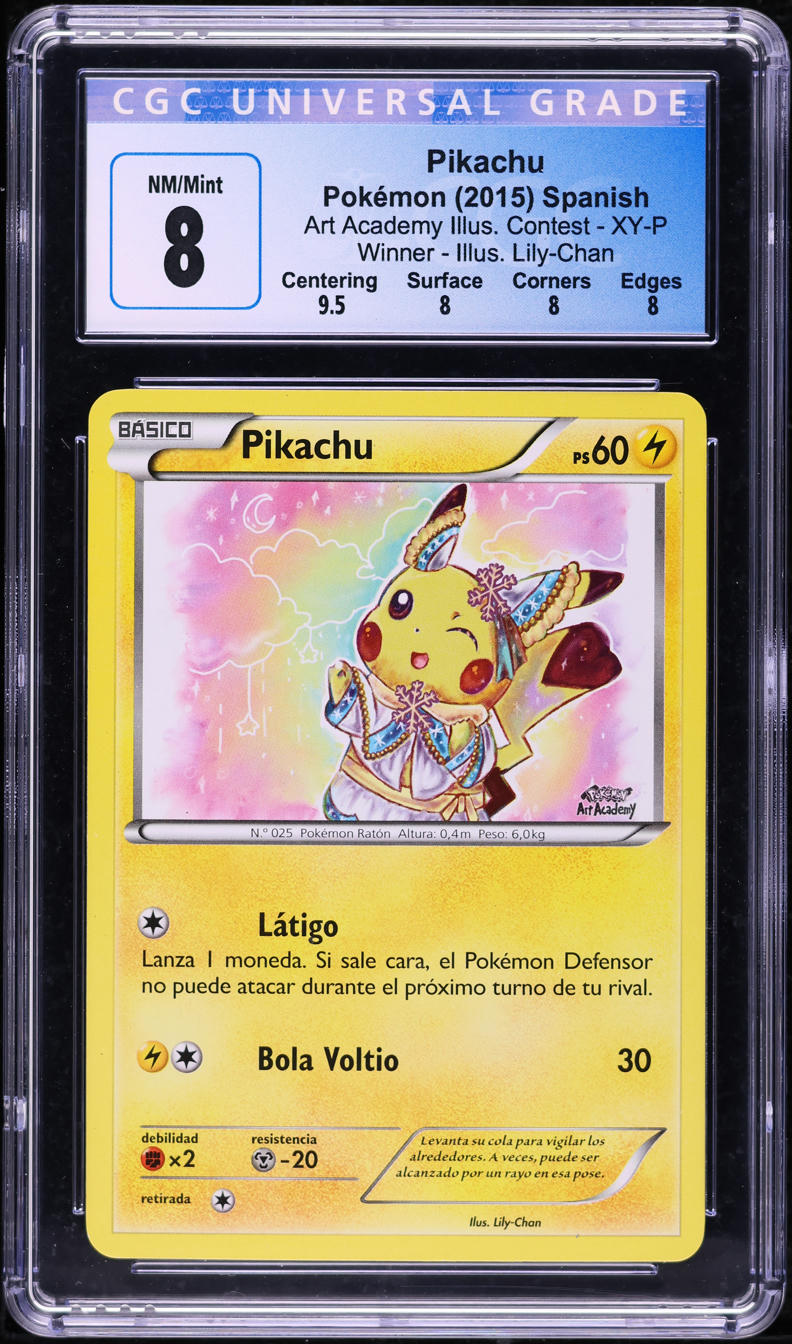 2015 POKEMON SPANISH ART ACADEMY CONTEST WINNER LILY CHAN PIKACHU CGC 8