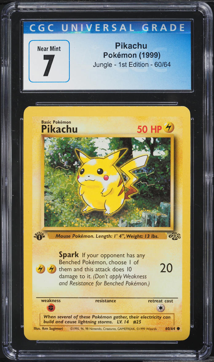 1999 POKEMON JUNGLE 1ST EDITION PIKACHU #60 CGC 7 NRMT