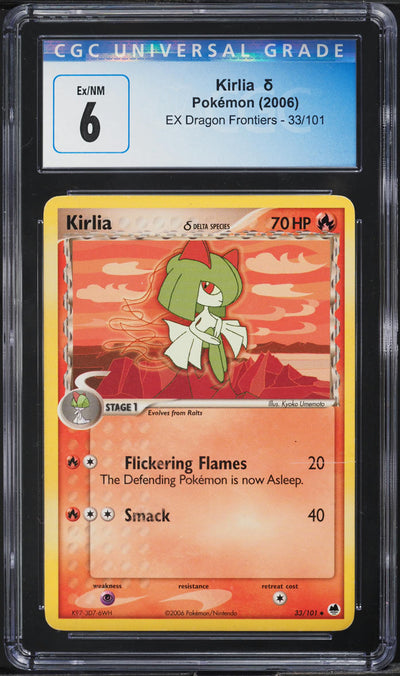 2006 POKEMON EX DRAGON FRONTIERS KIRLIA #33 CGC 6