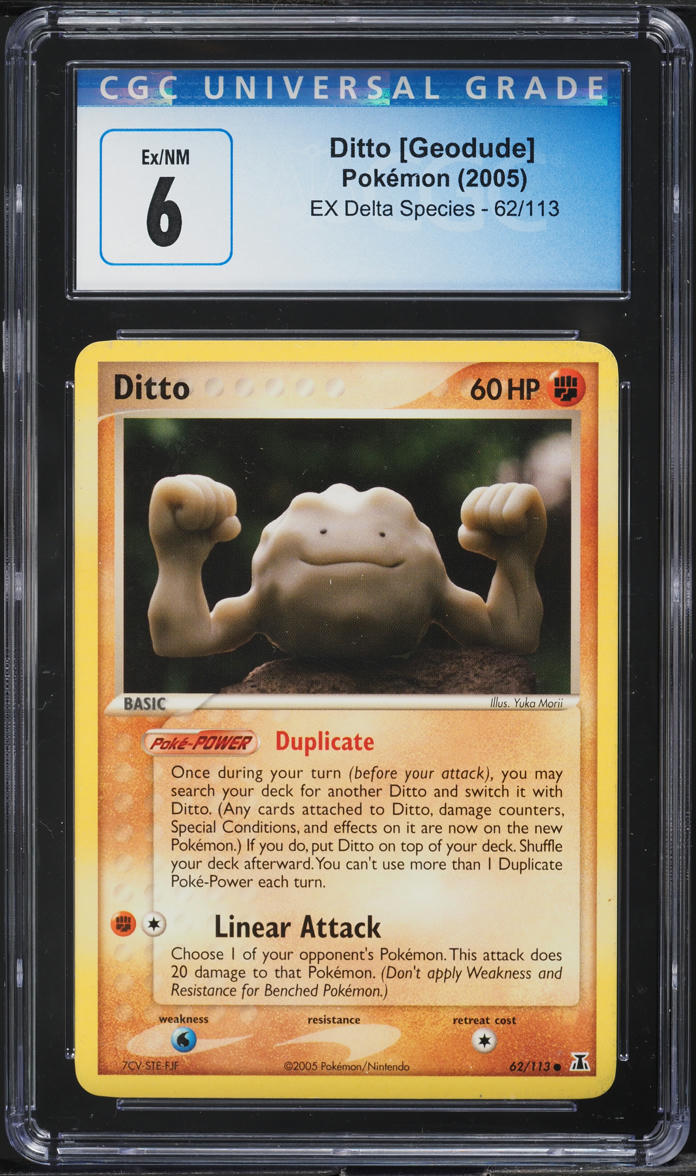 2005 POKEMON EX DELTA SPECIES DITTO GEODUDE #62 CGC 6