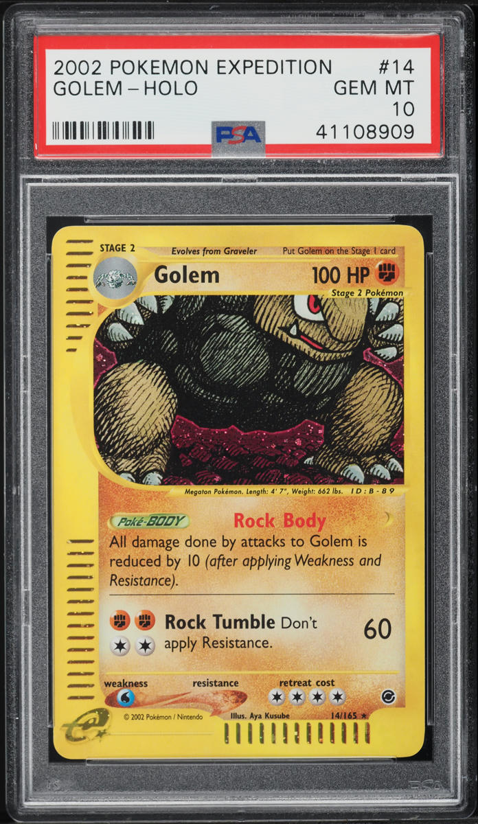 2002 POKEMON EXPEDITION HOLO GOLEM #14 PSA 10 GEM MINT