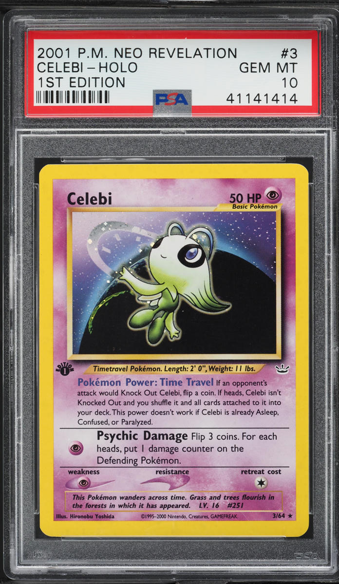 2001 POKEMON NEO REVELATION 1ST EDITION HOLO CELEBI #3 PSA 10 GEM MINT