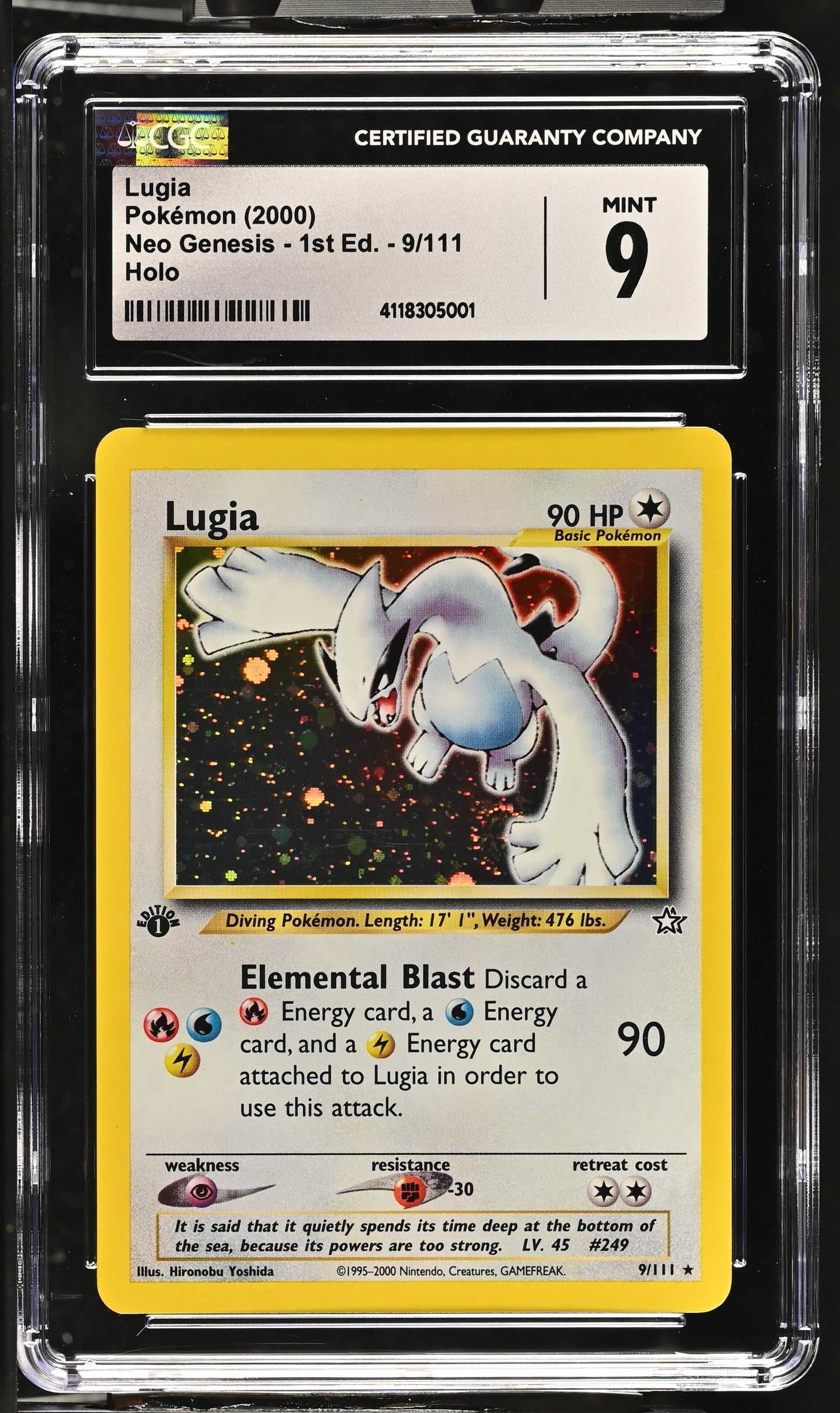 2000 POKEMON NEO GENESIS 1ST EDITION HOLO LUGIA #9 CGC 9 MINT