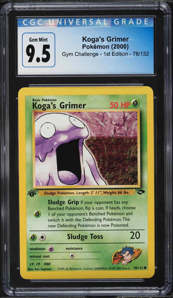 2000 POKEMON GYM CHALLENGE 1ST EDITION KOGA'S GRIMER #78 CGC 10 GEM MINT