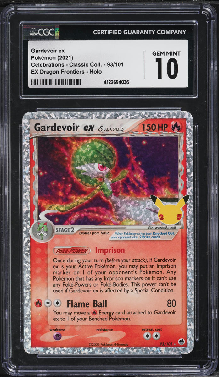 2021 POKEMON SWSH CELEBRATIONS EX DRAGON FRONTIERS HOLO GARDEVOIR EX #93 CGC 10