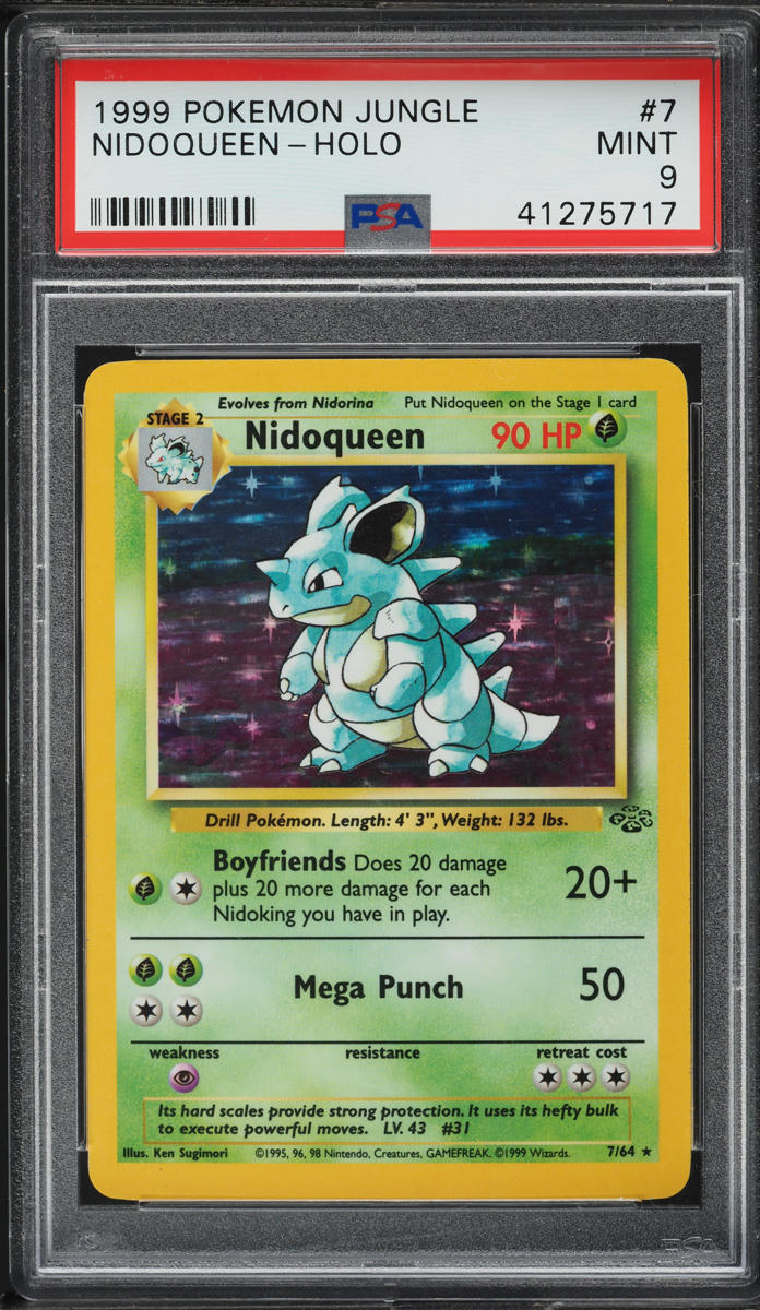 1999 POKEMON JUNGLE HOLO NIDOQUEEN #7 PSA 9 MINT