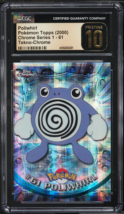 2000 TOPPS CHROME POKEMON SERIES 1 TEKNO POLIWHIRL #61 CGC 10 PRISTINE