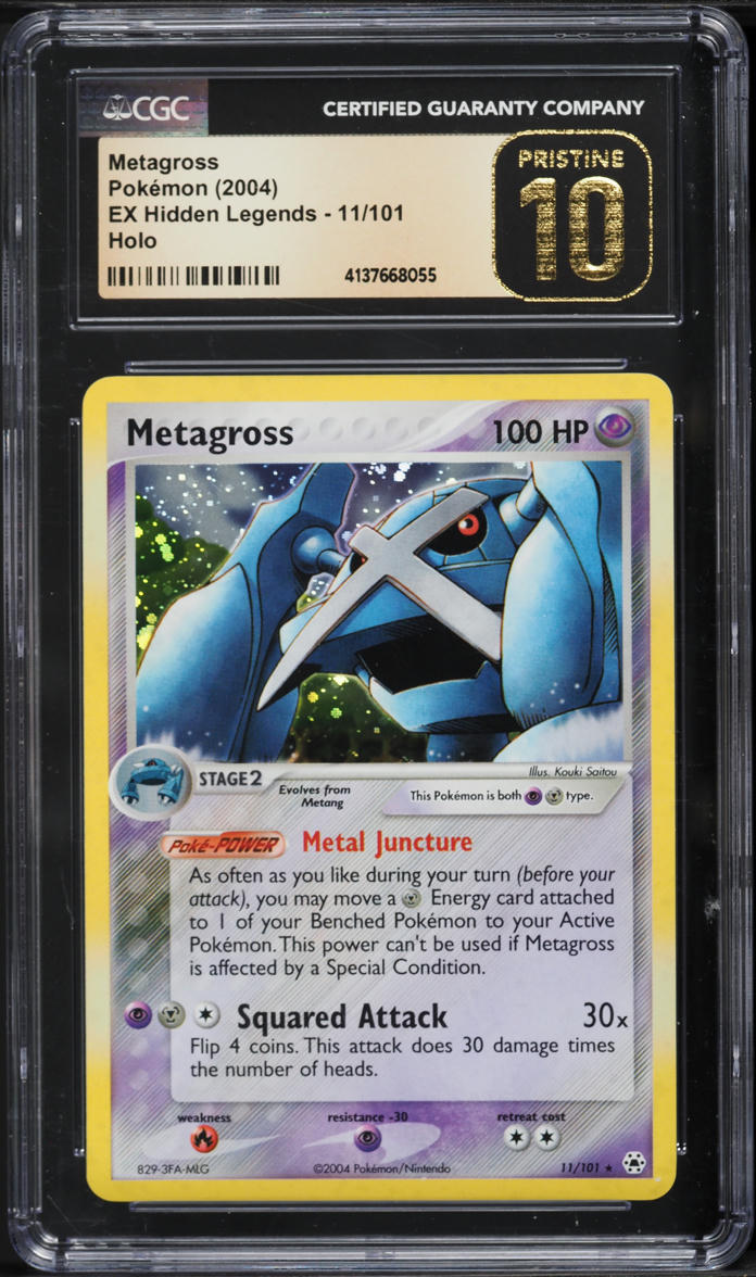2004 POKEMON EX HIDDEN LEGENDS HOLO METAGROSS #11 CGC 10 PRISTINE