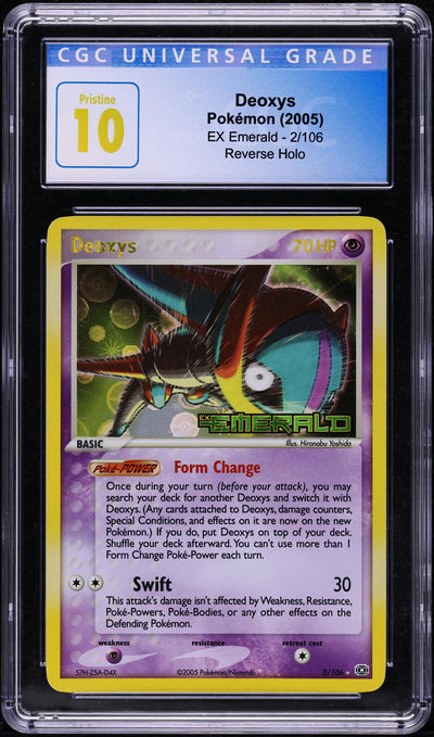 2005 POKEMON EX EMERALD REVERSE HOLO DEOXYS #2 CGC 10 PRISTINE