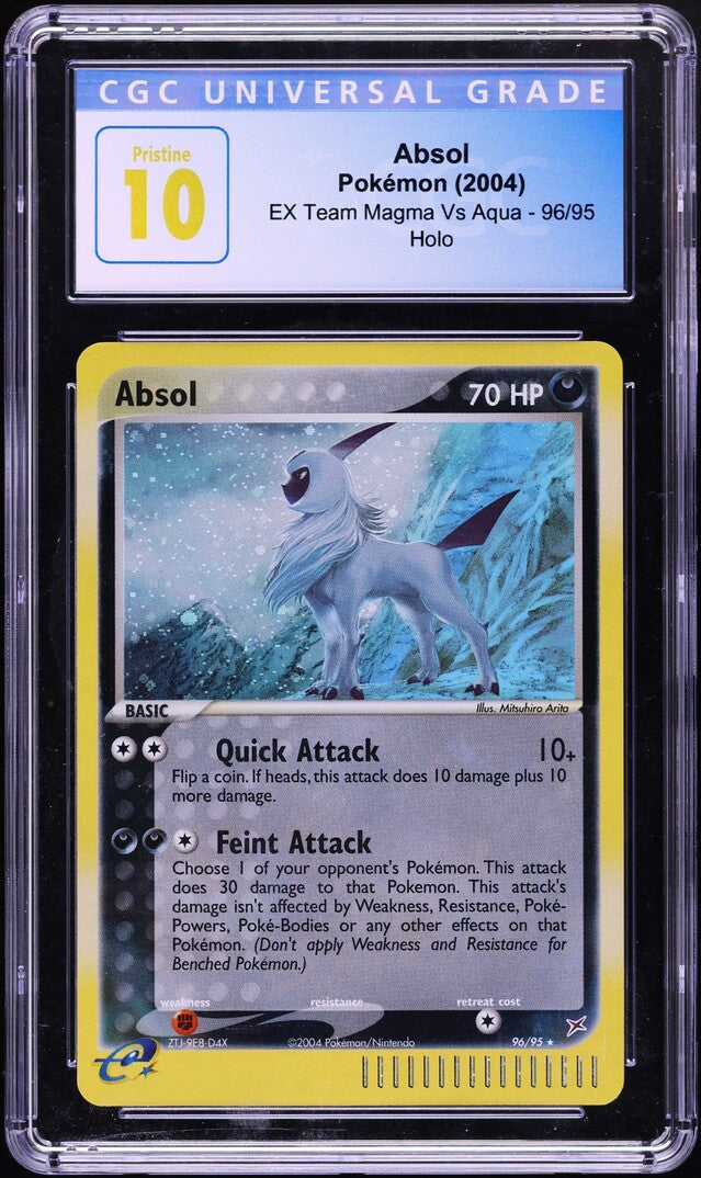 2004 POKEMON EX TEAM MAGMA VS AQUA HOLO ABSOL #96 CGC 10 PRISTINE