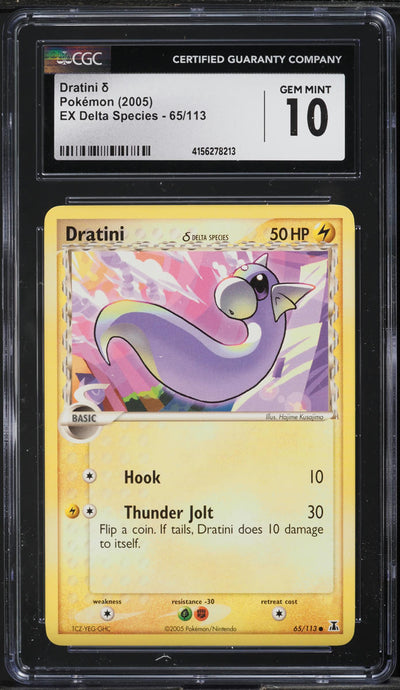 2005 POKEMON EX DELTA SPECIES DRATINI #65 CGC 10 GEM MINT