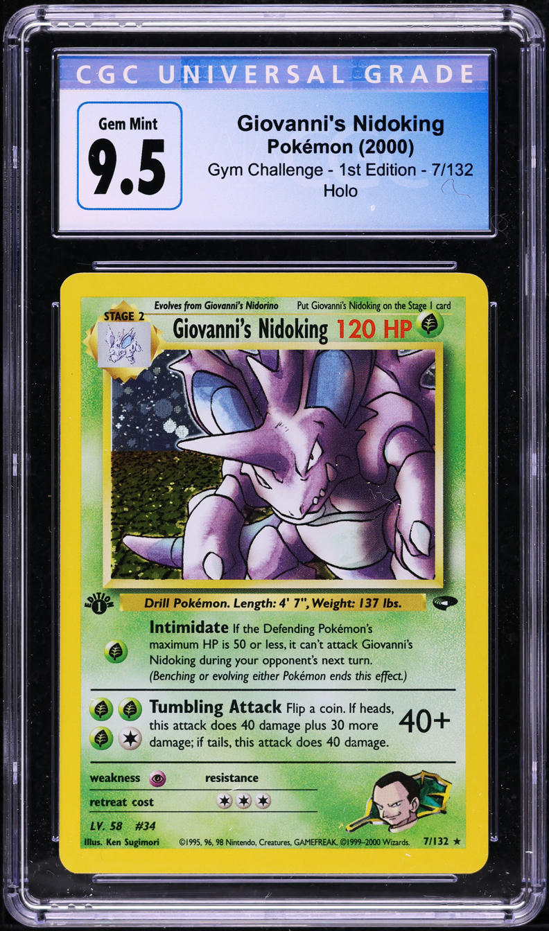 2000 POKEMON GYM CHALLENGE 1ST EDITION HOLO GIOVANNI'S NIDOKING #7 CGC 10 GEM MINT