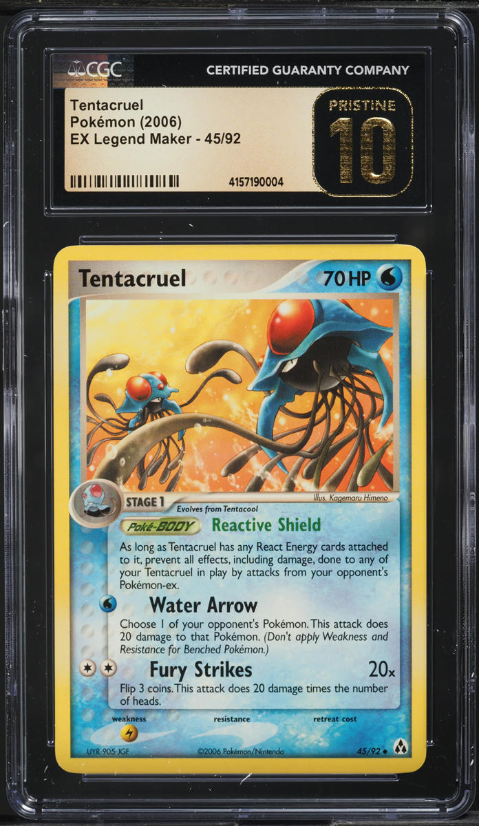 2006 POKEMON EX LEGEND MAKER TENTACRUEL #45 CGC 10 PRISTINE