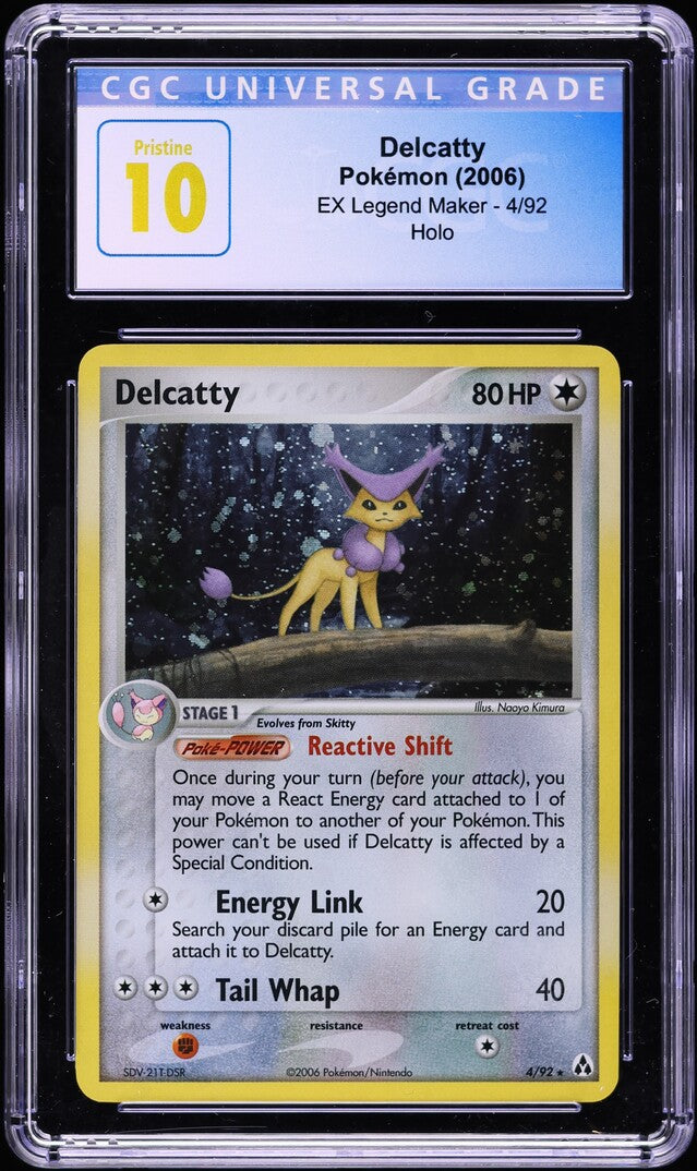 2006 POKEMON EX LEGEND MAKER HOLO DELCATTY #4 CGC 10 PRISTINE