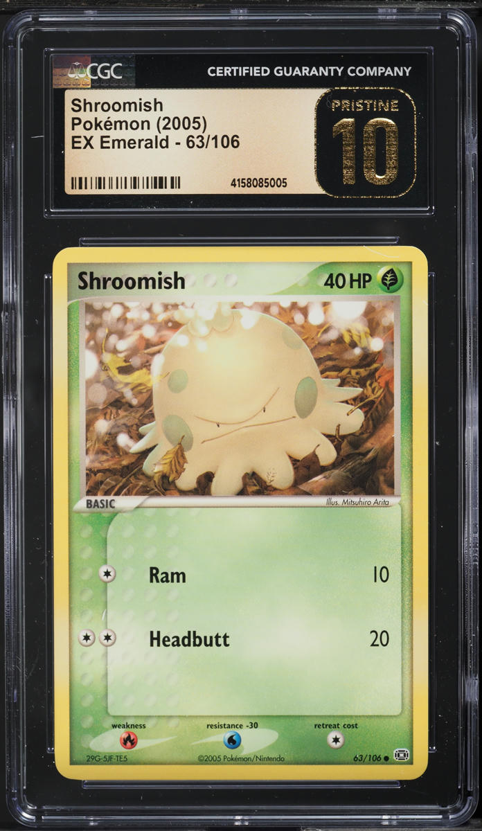 2005 POKEMON EX EMERALD SHROOMISH #63 CGC 10 PRISTINE