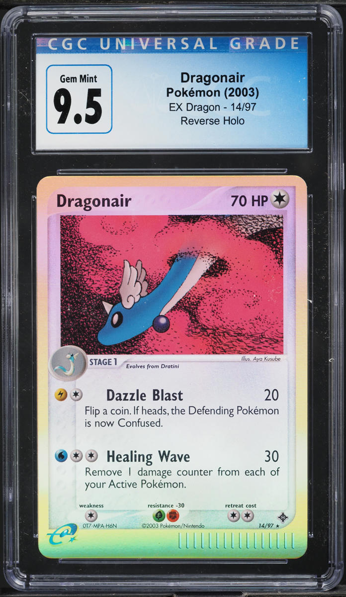 2003 POKEMON EX DRAGON REVERSE HOLO DRAGONAIR #14 CGC 10