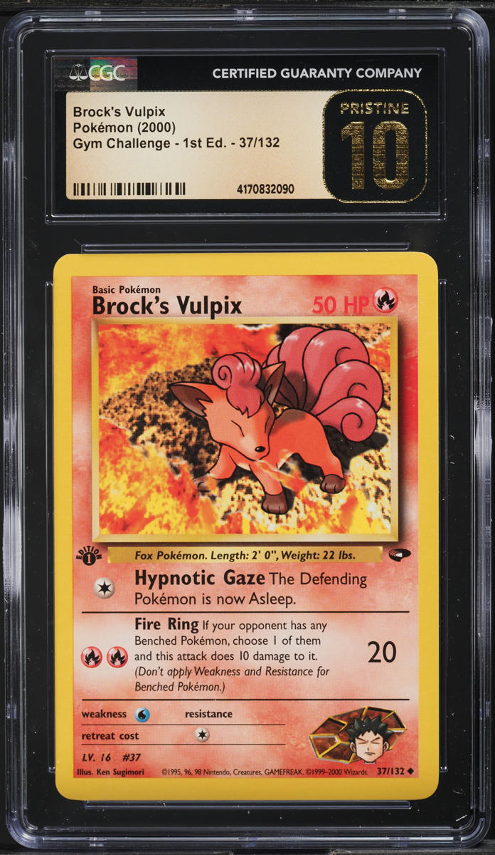 2000 POKEMON GYM CHALLENGE 1ST EDITION BROCK'S VULPIX #37 CGC 10 PRISTINE