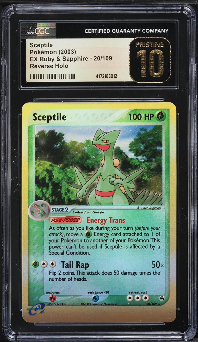2003 POKEMON EX RUBY & SAPPHIRE REVERSE HOLO SCEPTILE #20 CGC 10 PRISTINE