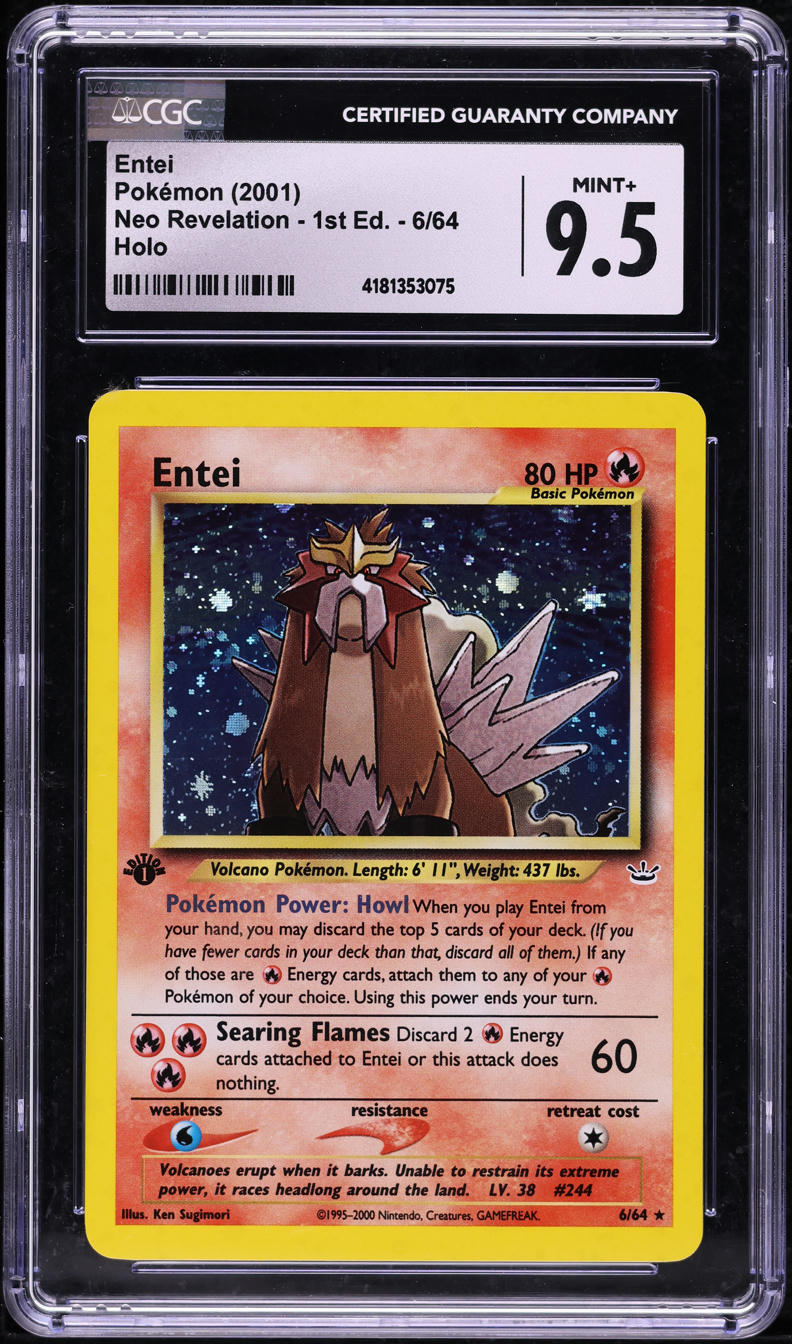 2001 POKEMON NEO REVELATION 1ST EDITION HOLO ENTEI #6 CGC 9.5