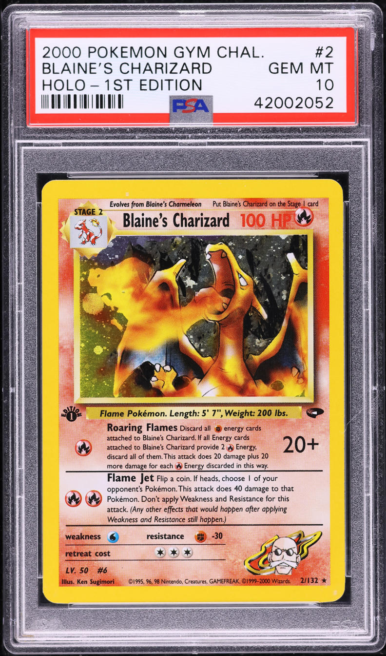 2000 POKEMON GYM CHALLENGE 1ST EDITION HOLO BLAINE'S CHARIZARD PSA 10 GEM MINT