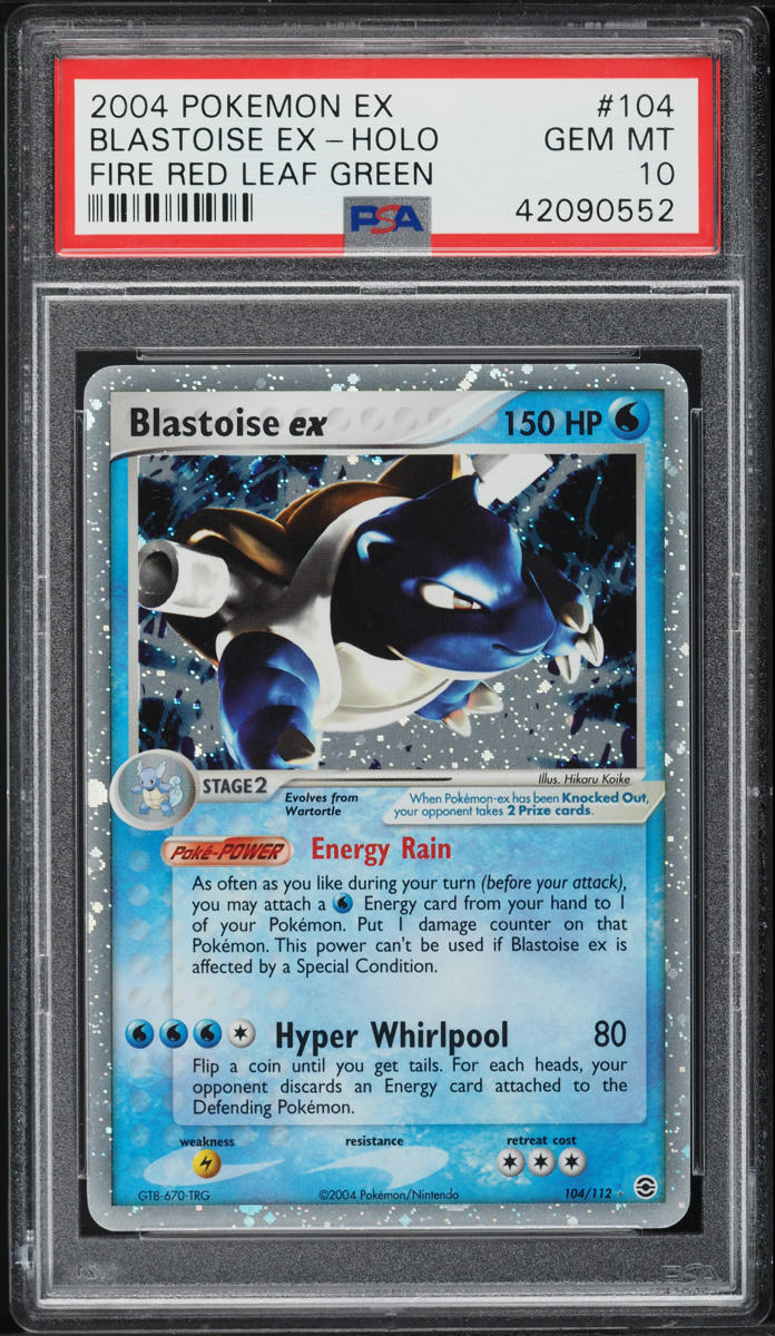 2004 POKEMON EX FIRE RED & LEAF GREEN HOLO BLASTOISE EX #104 PSA 10 GEM MINT